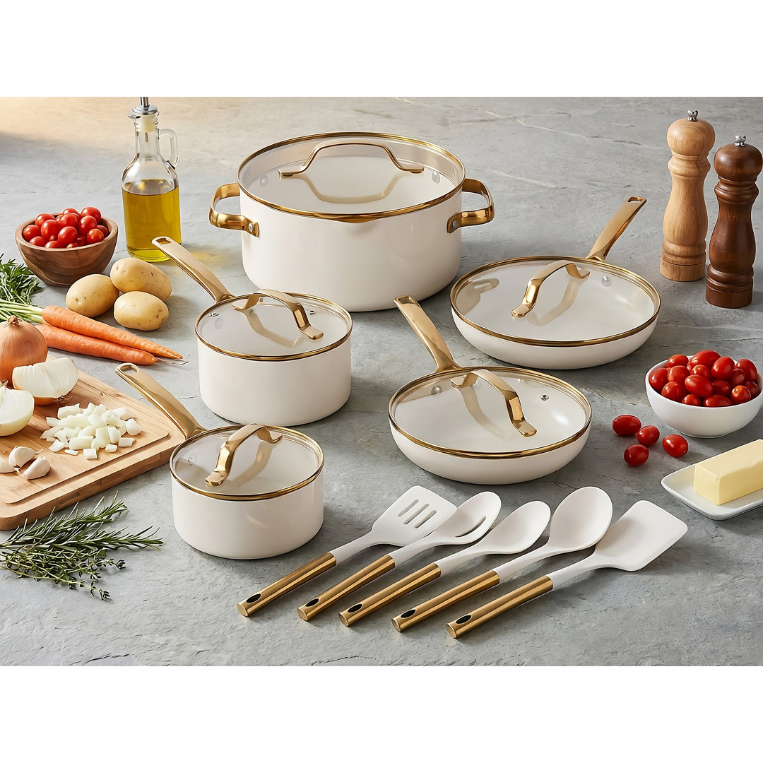 Gotham Steel Modern Collection 15 Piece Ceramic Nonstick Cookware Set